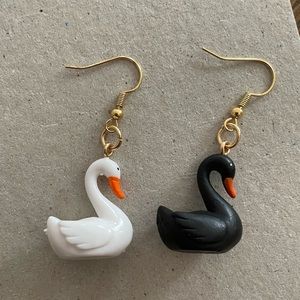 Swan Earrings- dangle earrings